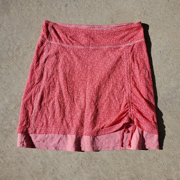 Athleta Crossroads Burnout Skirt Size Small Watermelon Pink Double Layer Ruched - Picture 15 of 16